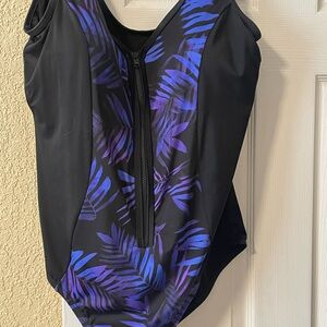 Swimsuits For All Black Swimsuit with Purple Brand Tag worn once